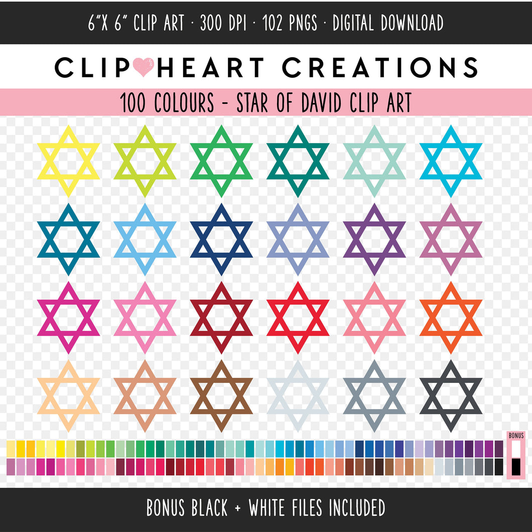 100 Star of David Clip Art