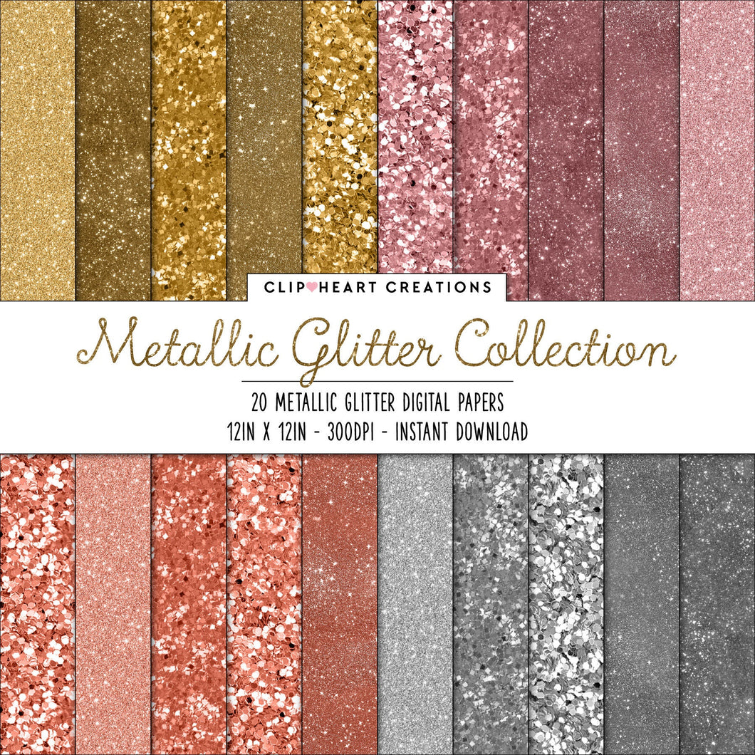 Metallic Glitter Digital Papers