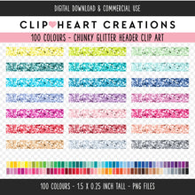 Load image into Gallery viewer, 100 Chunky Glitter Header Clip Art
