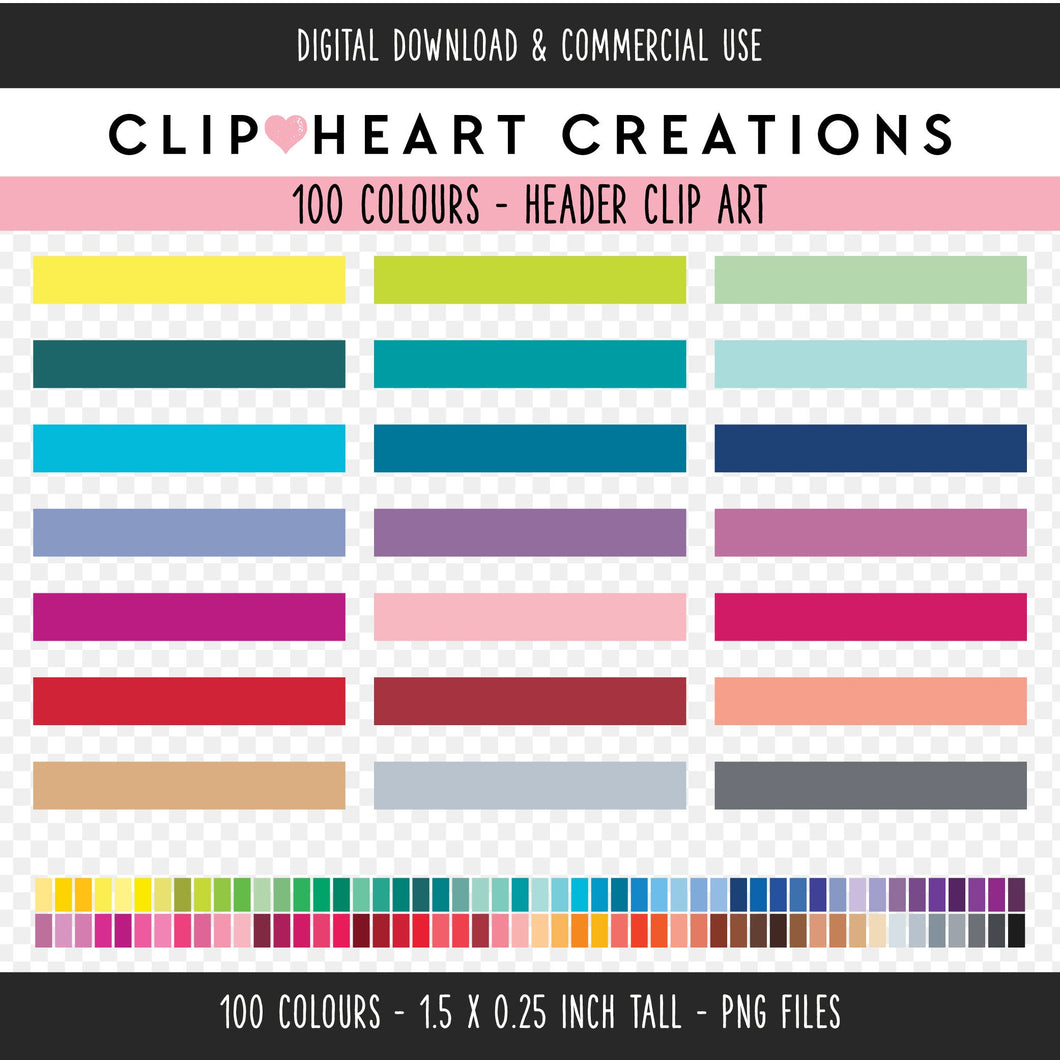 100 Blank Header Clip Art