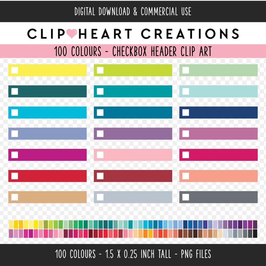 100 Checkbox Header Clip Art