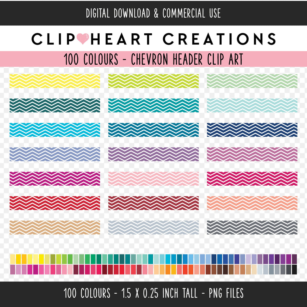 100 Chevron Header Clip Art