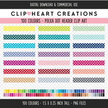 Load image into Gallery viewer, 100 Polka Dot Header Clip Art
