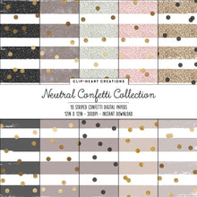 Load image into Gallery viewer, Neutral Confetti Sparkle Digital Papers
