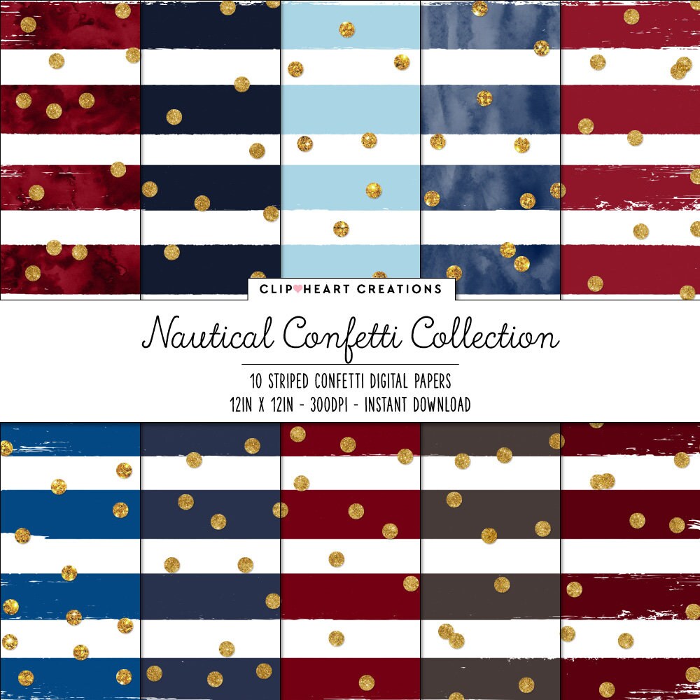 Nautical Confetti Sparkle Digital Papers