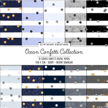 Load image into Gallery viewer, Ocean Blue Confetti Sparkle Digital Papers
