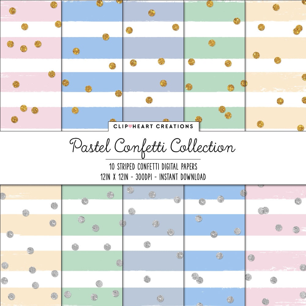 Pastel Confetti Sparkle Digital Papers