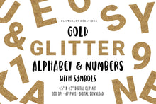 Load image into Gallery viewer, Gold Glitter Alphabet Clip Art
