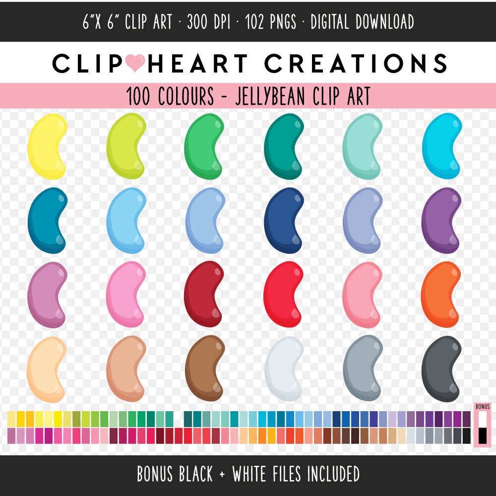 100 Jellybean Clip Art