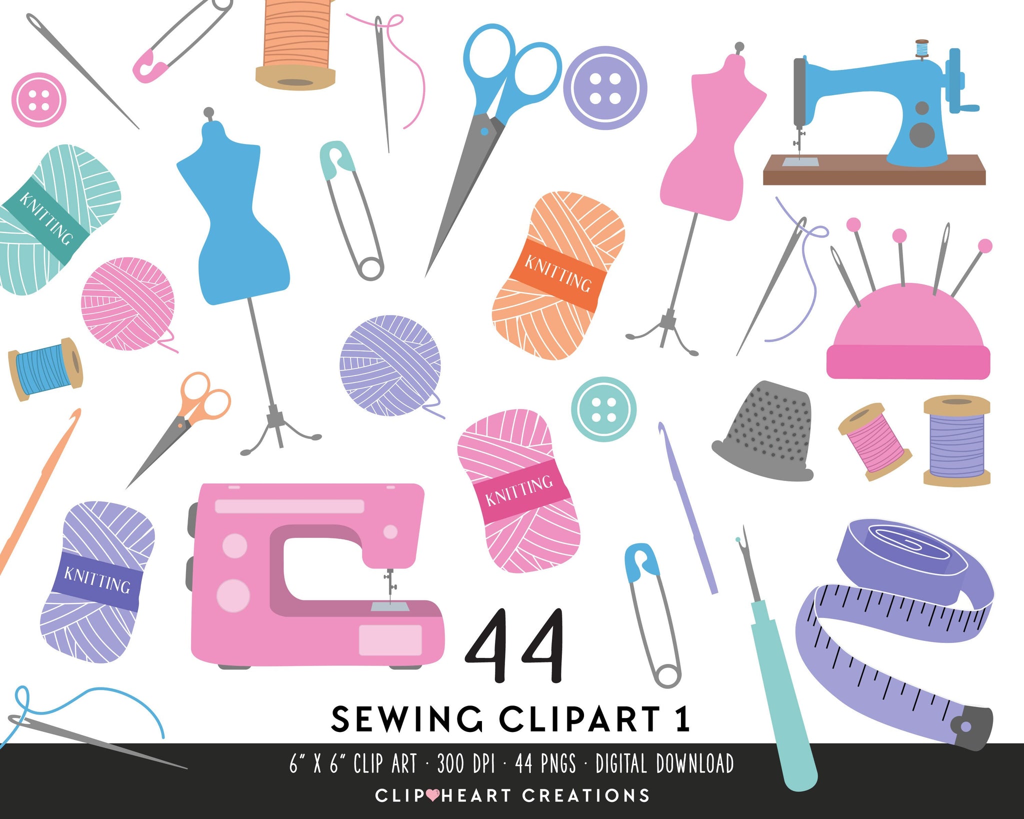 5+ Sewing Clip Art Pastel Sewing Clip Art – clipheart creations