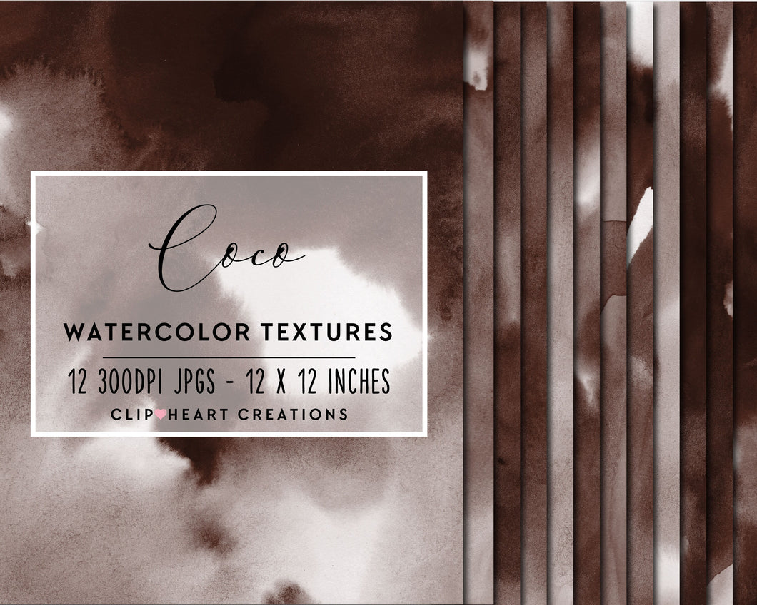 Brown Watercolor Digital Papers