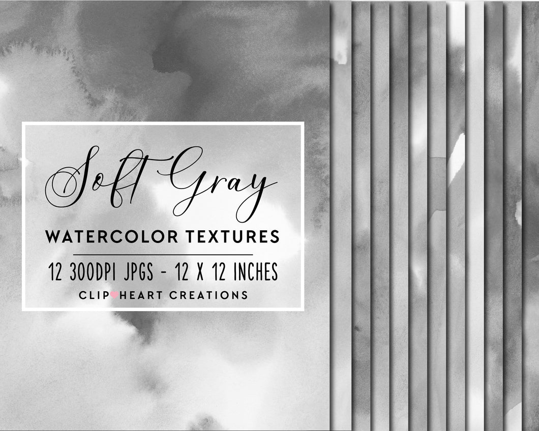 Soft Gray Watercolor Digital Papers