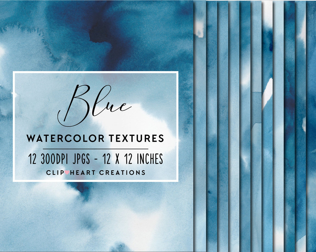 Blue Watercolor Digital Papers