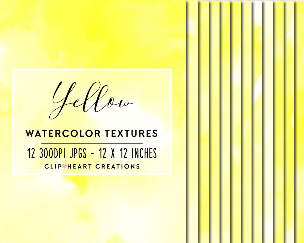 Yellow Watercolor Digital Papers