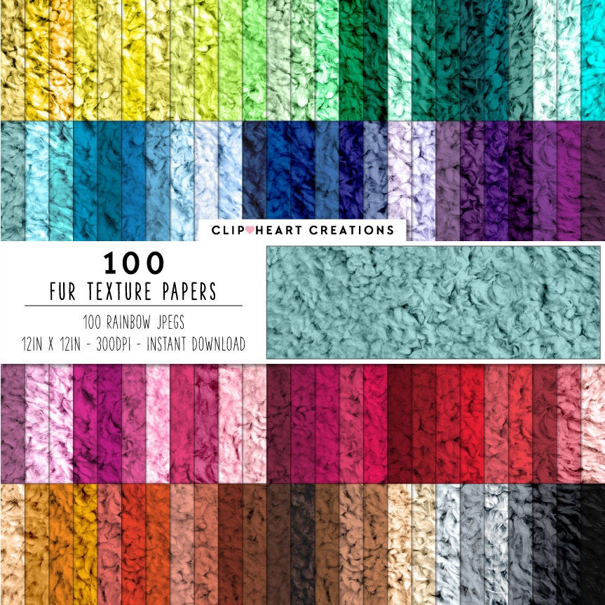 100 Fur Texture Digital Papers