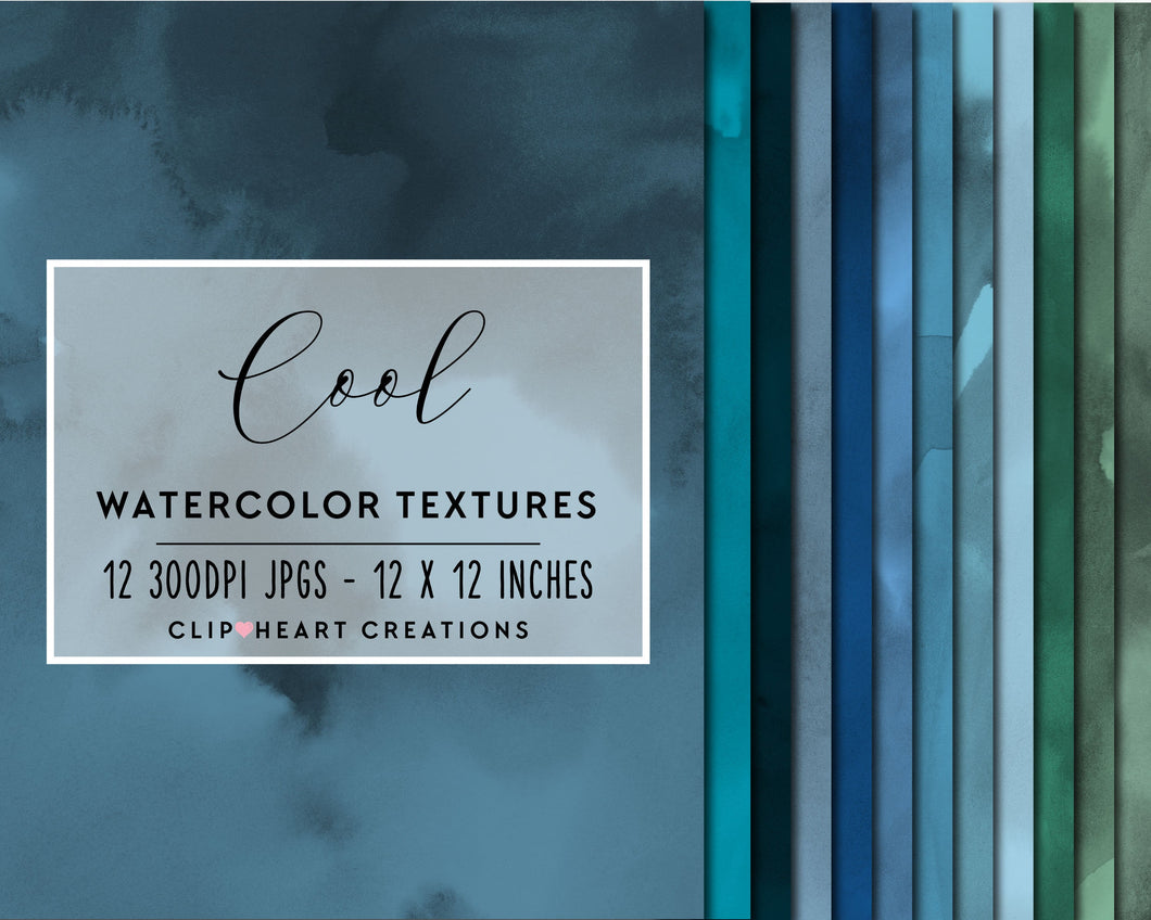 Cool Watercolor Digital Papers