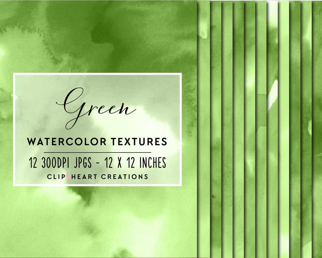 Green Watercolor Digital Papers