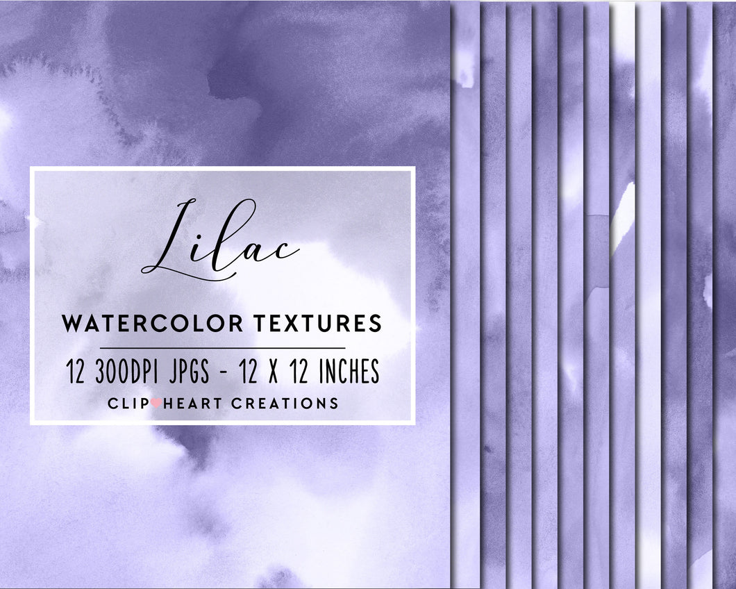 Lilac Watercolor Digital Papers