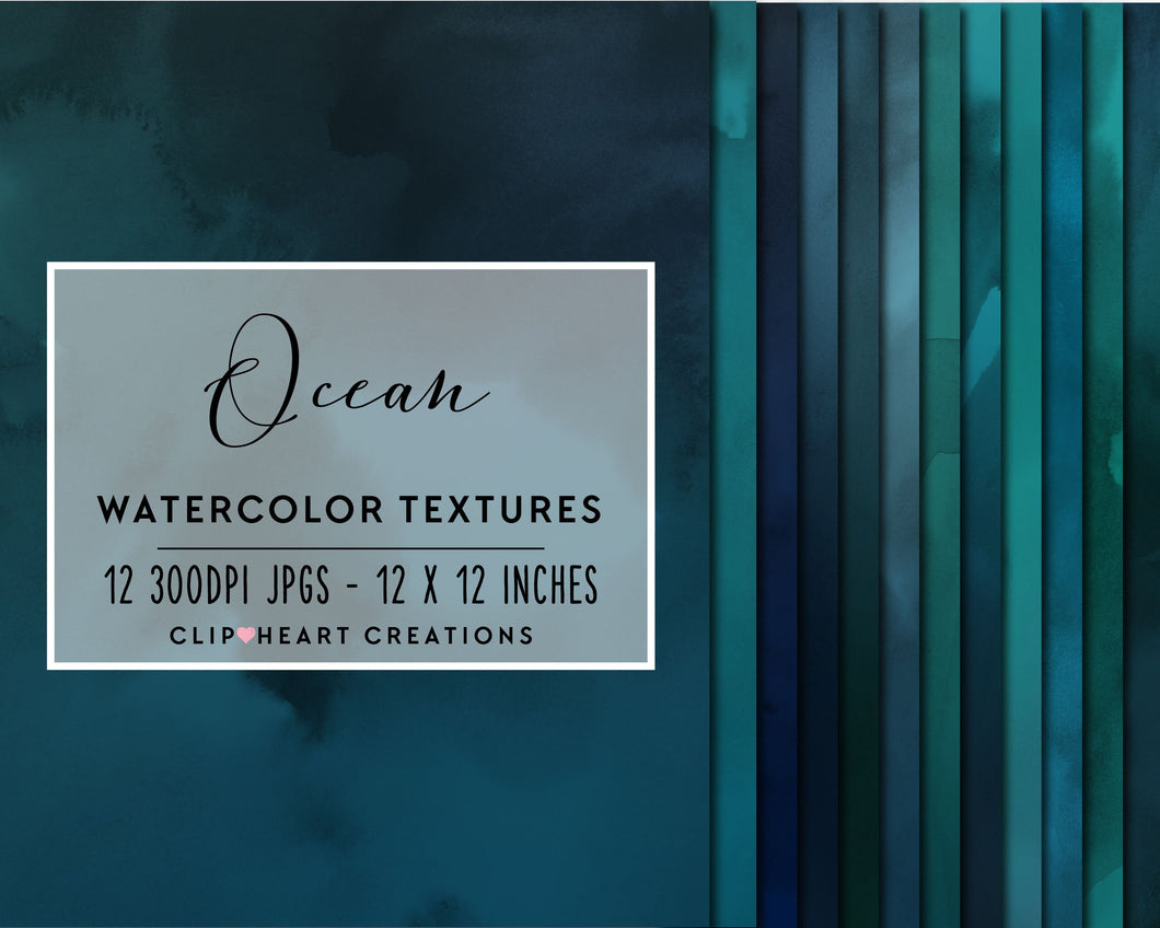 Ocean Watercolor Digital Papers