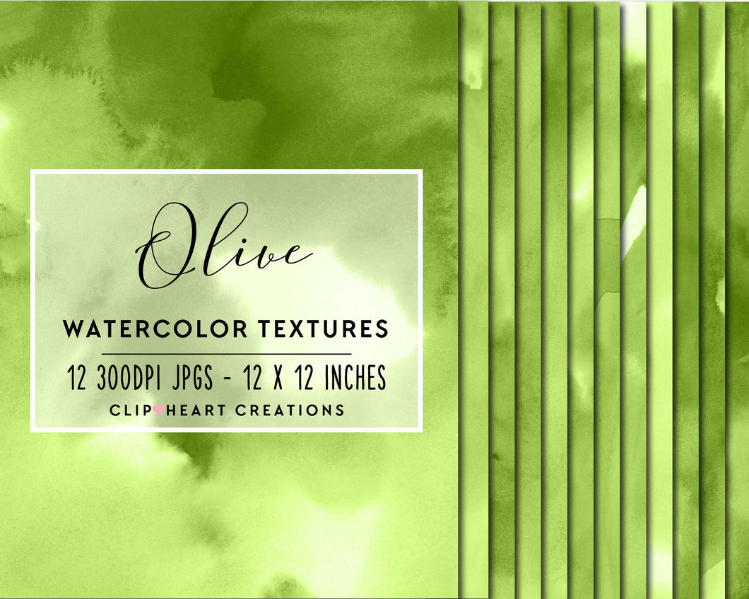 Olive Watercolor Digital Papers