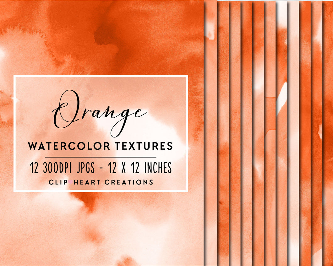 Orange Watercolor Digital Papers