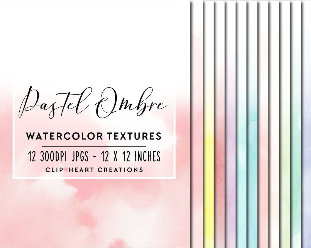 Pastel Ombre Watercolor Digital Papers