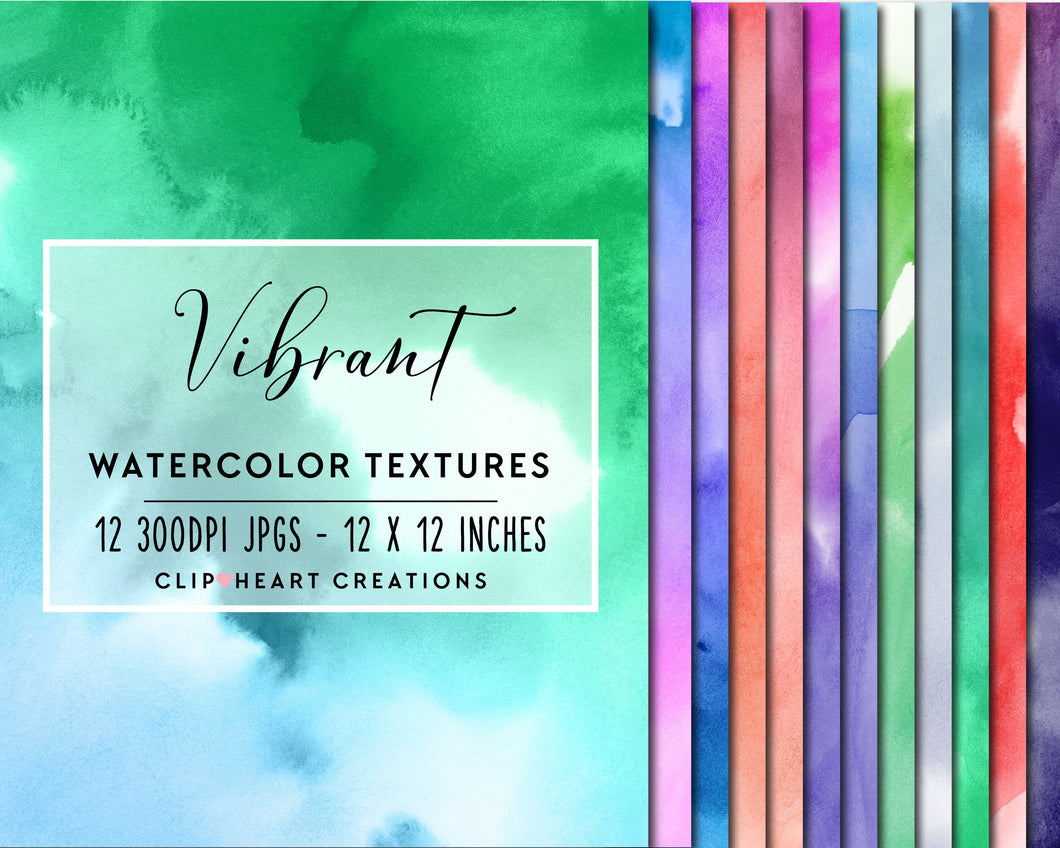 Vibrant Watercolor Digital Papers