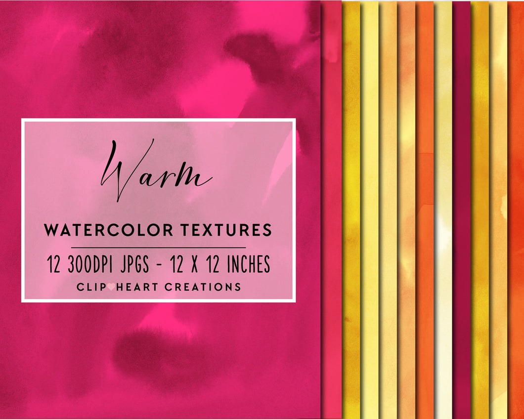 Warm Watercolor Digital Papers