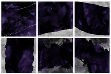 Load image into Gallery viewer, Purple &amp; Silver Watercolor and Foil Digital Papers
