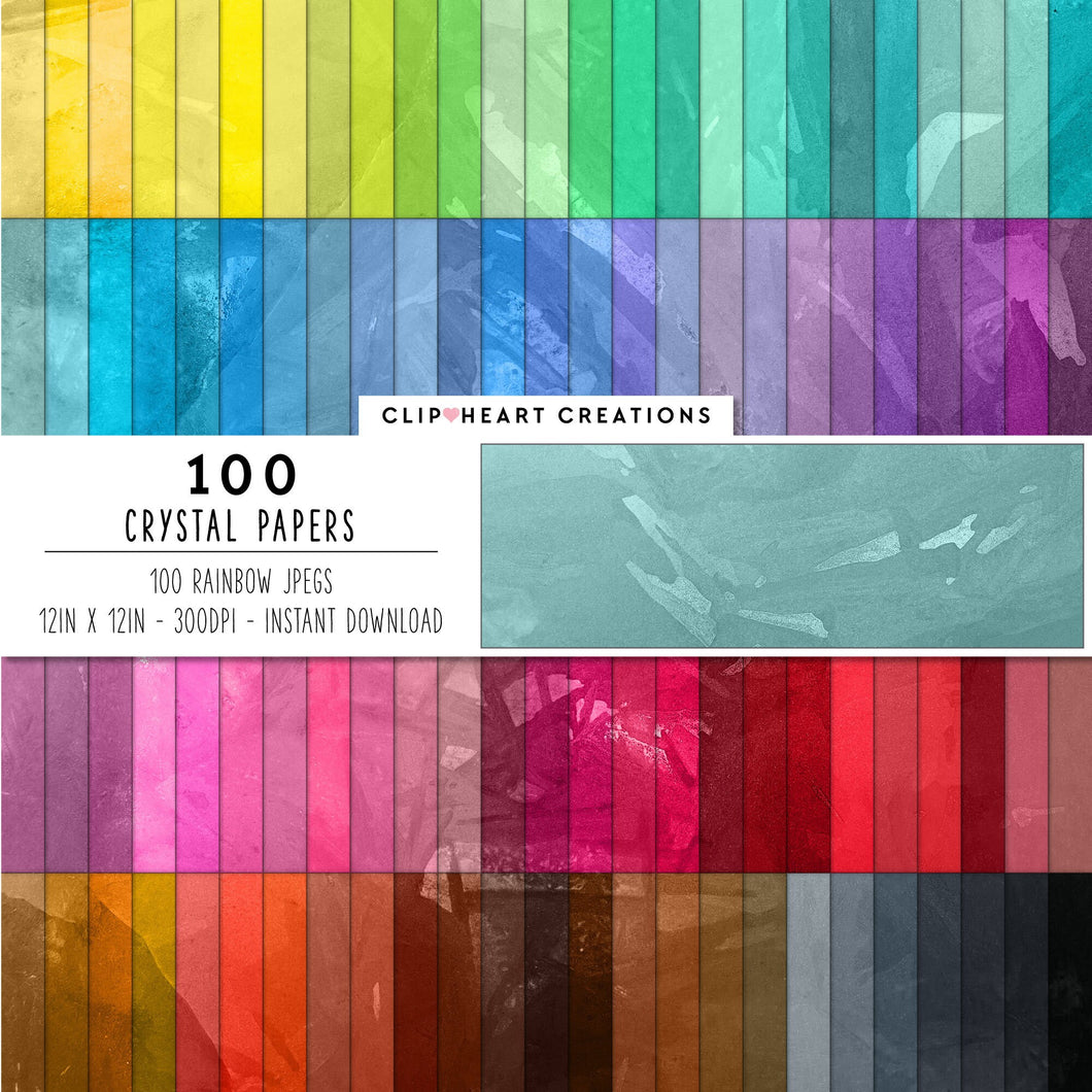 100 Crystal Texture Digital Papers