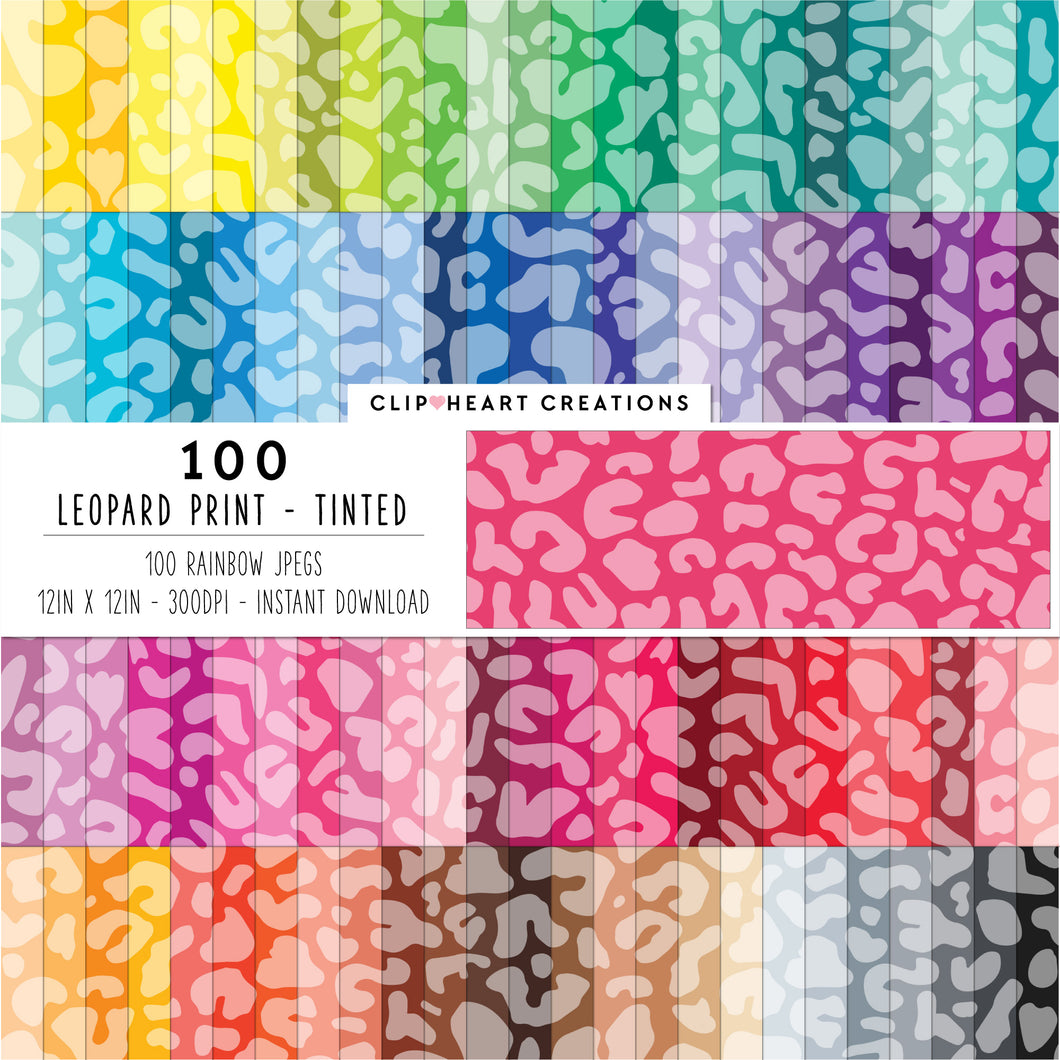 100 Leopard Print Digital Papers (Tinted)