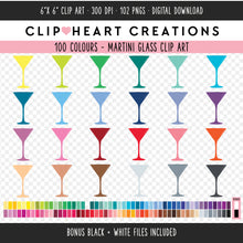 Load image into Gallery viewer, 100 Martini Glass Digital Clip Art
