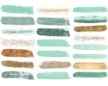 Load image into Gallery viewer, Mint &amp; Gold Brush Strokes
