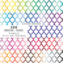 Load image into Gallery viewer, 100 Moroccan Pattern Digital Papers (Color)
