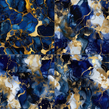 Load image into Gallery viewer, Navy and Gold Alcohol Ink Seamless Digital Papers
