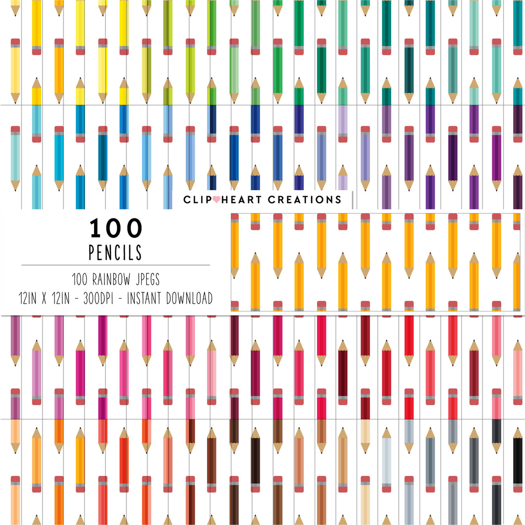 100 Pencil Pattern Digital Papers