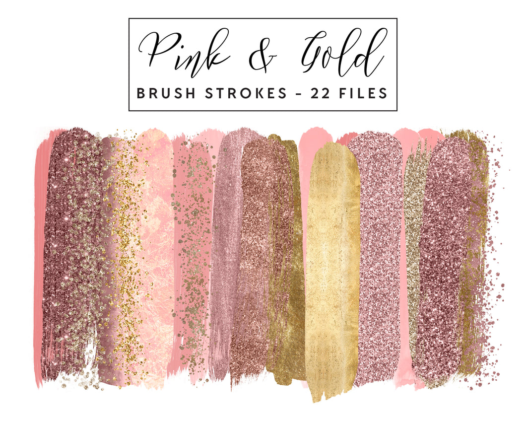 Pink & Gold Brush Strokes