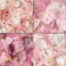 Load image into Gallery viewer, Pink and Gold Alcohol Ink Seamless Digital Papers
