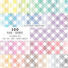 Load image into Gallery viewer, 100 Plaid Pattern Digital Papers (Color)
