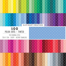 Load image into Gallery viewer, 100 Small Polka Dots Digital Papers (Tinted)
