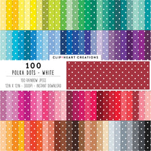 Load image into Gallery viewer, 100 Small Polka Dots Digital Papers (White)
