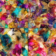 Load image into Gallery viewer, Rainbow and Gold Alcohol Ink Seamless Digital Papers
