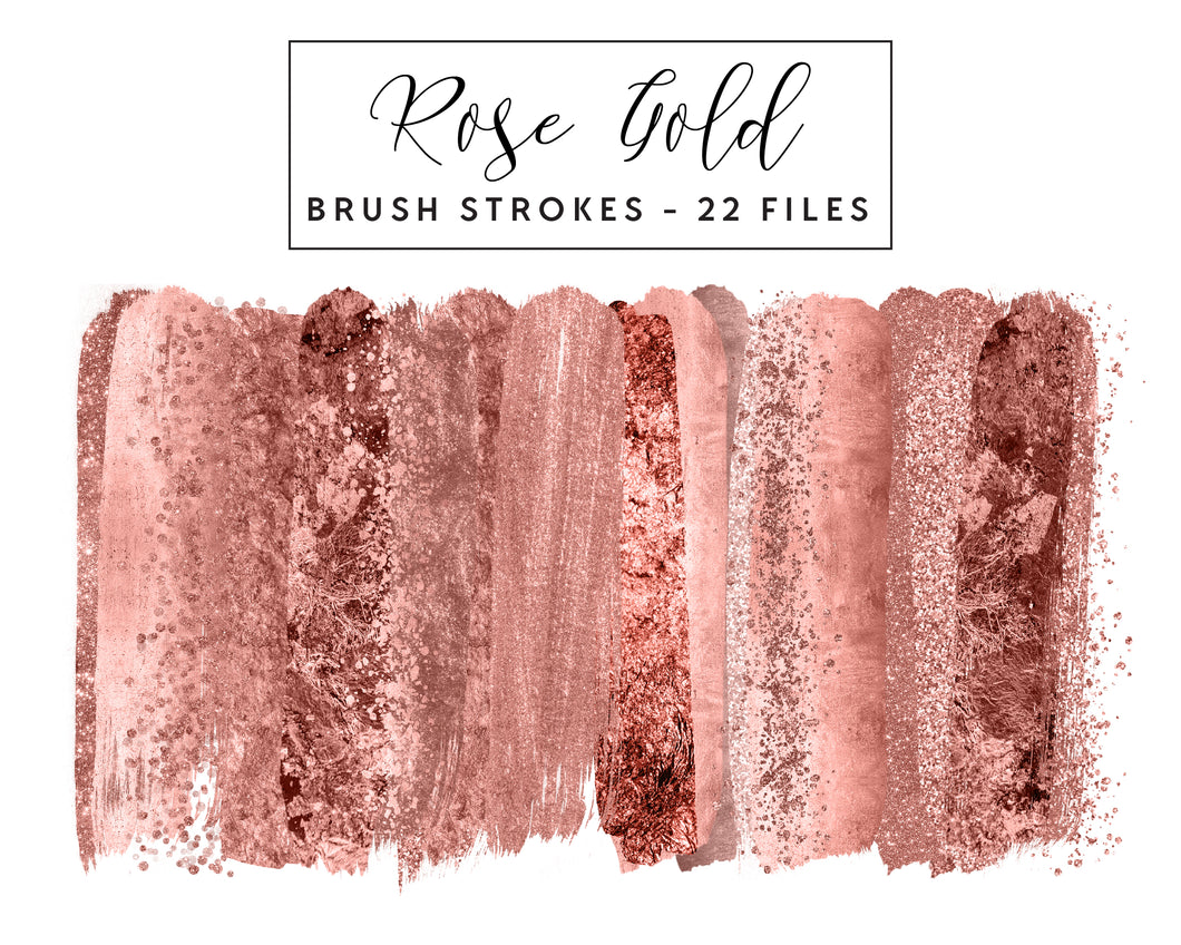 Rose Gold Brush Strokes