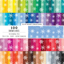 Load image into Gallery viewer, 100 Snowflakes Pattern Digital Papers
