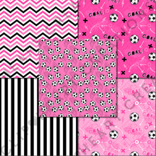 Load image into Gallery viewer, Hot Pink Soccer Seamless Digital Papers
