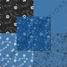 Load image into Gallery viewer, Dark Blue Soccer Seamless Digital Papers
