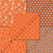 Load image into Gallery viewer, Orange Soccer Seamless Digital Papers
