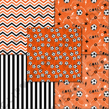 Load image into Gallery viewer, Orange Soccer Seamless Digital Papers
