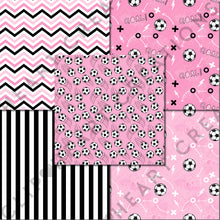 Load image into Gallery viewer, Pink Soccer Seamless Digital Papers
