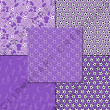 Load image into Gallery viewer, Purple Soccer Seamless Digital Papers
